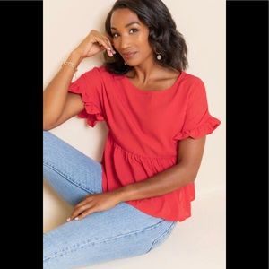 NWOT Francesca’s ruffle sleeve babydoll top